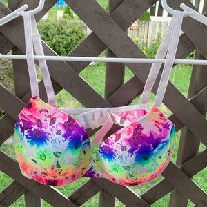 Pink Victoria’s Secret Neon Hawaiian Print Wear Everywhere Demi-Buste 36C